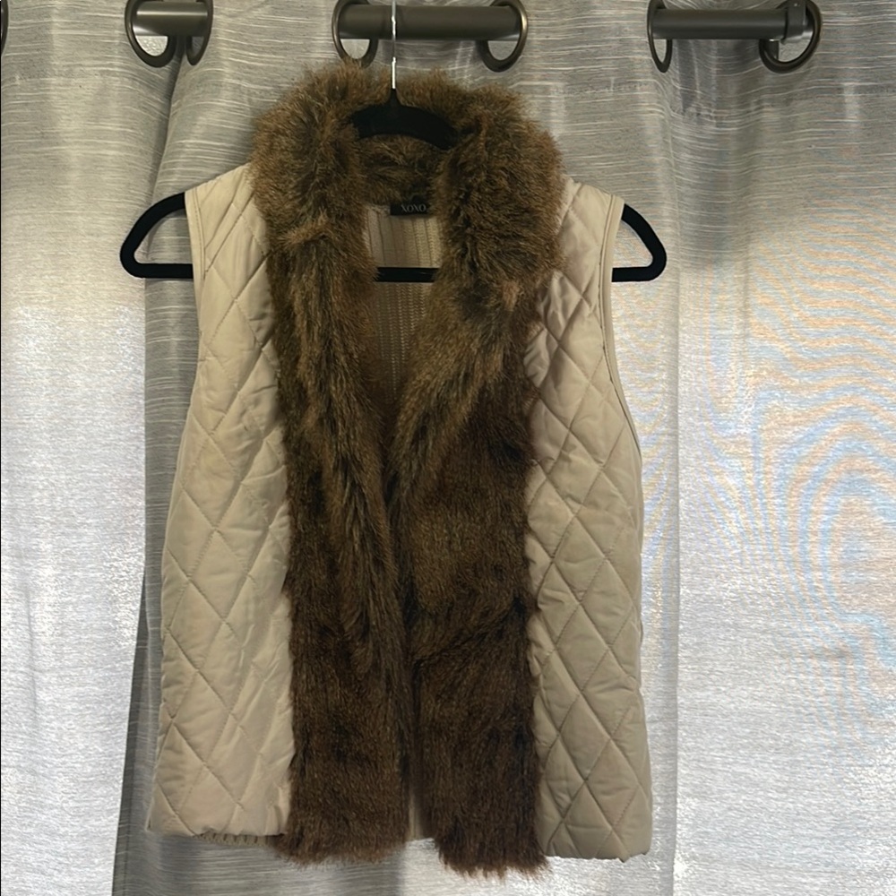 XOXO Faux Fur Collar Vest